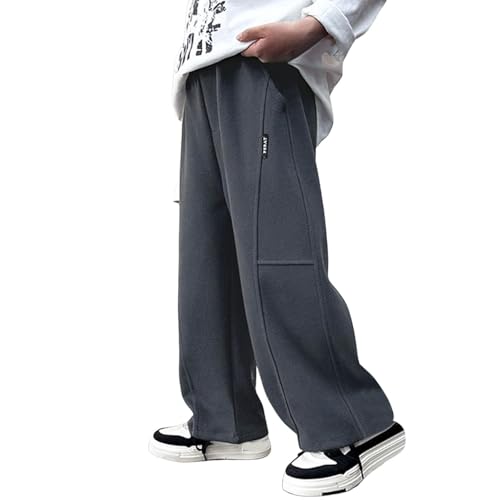 Teen Boys Wide Leg Sweatpants Baggy Straight Elastic High Waist Pants Girls Casual Trendy Streetwear Fall Winter Pants