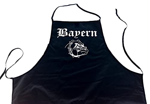 ShirtShop-Saar Bayern (Bulldogge/Hund); Städte Schürze (Latzschürze - Grillen, Kochen, Berufsbekleidung, Kochschürze), schwarz
