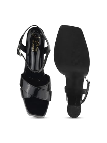 Image of JM LOOKS Women's Platform Block Heel Sandals with Adjustable Strap | High-Heel Sandal | Comfortable and Stylish for Prom Evening Parties & Events