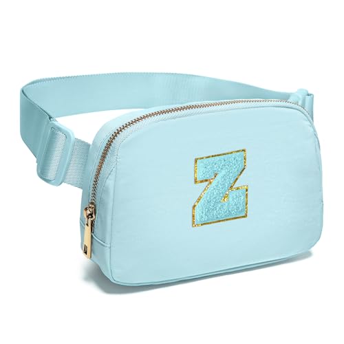Image of Gitus Gifts for 8 9 10 11 12 Year Old Girls Belt Bag Fanny Pack Crossbody Bags with Initial Letter Patch Cute Stuff Birthday Gifts for Teen Girls Women Personalized Trend Stuff (Icing Blue-Z)