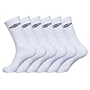 UMBRO Calzini Uomo Sportivo Resistente, Set di 6 Calze Uomo Lunghe Tennis, Confortevoli, Bianchi, Taglie 39/42