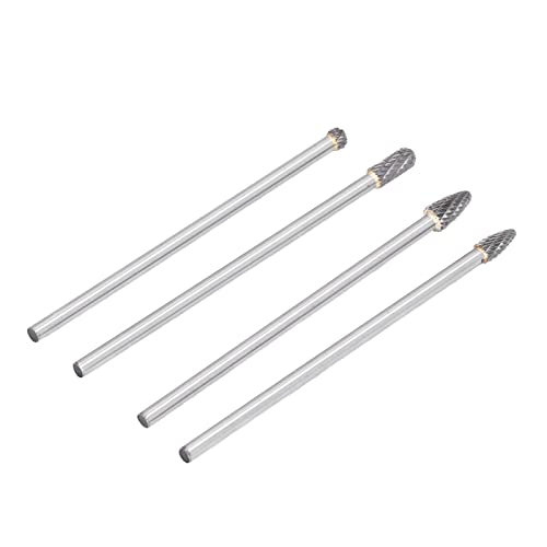 Set de 4 fresas rotativas de carburo extendidas con caja miniatura 7