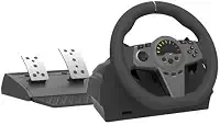 Volante Gamer MGV-A001 com Pedais para PS4/PS3/PC/Xbox One/Xbox Series X/S/Switch, 270 Graus de Rotação, Base Antiderrapante, 9 LEDs