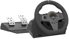 Volante Gamer MGV-A001 com Pedais para PS4/PS3/PC/Xbox One/Xbox Series X/S/Switch, 270 Graus de Rotação, Base Antiderrapante, 9 LEDs