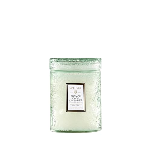 Image of Voluspa French Cade Lavender, Small Candle Jar, 5.5 Ounces, 50 Hour Burn Time, Coconut Wax for Clean Burning, Handcrafted in The USA