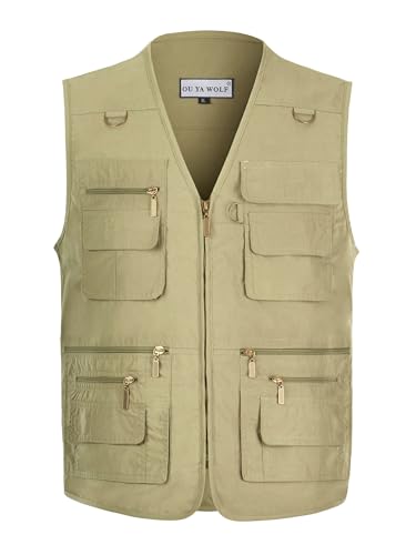 Image of Men's Poplin Outdoors Travel Sports Multi-Pockets Work Fishing Vest
