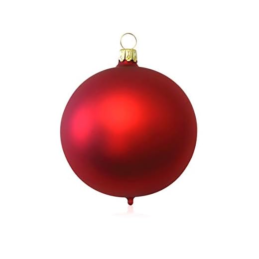 Lauschaer Glas Christbaumkugeln rot matt 2 Stück d 12cm Christbaumschmuck Weihnachtsbaumschmuck mundgeblasen