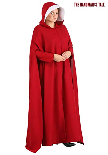 Handmaid's Tale Plus Size Costume Womens, Modest Cloaked Halloween Outfit, Historic Red Hooded Cape And Bonnet 2X #TOP1