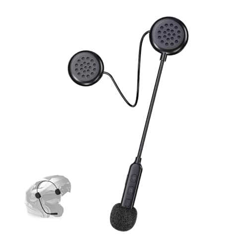 YYTFY Motorcycle Helmet Bluetooth Headset with Bluetooth 5.0,Ultra-Thin Wireless Bluetooth Headset,Hands Free Music Call Control Waterproof Helmet Speaker for Motorbike Sport Cycling/Skiing/Riding