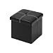 B FSOBEIIALEO Storage Ottoman with Faux Leather Foldable Small Square Foot Rest Stools Coffee Table Black 11.8"X 11.8" X 11.8"