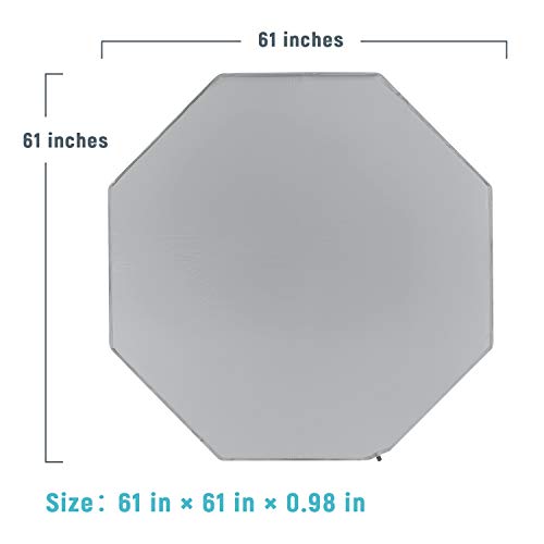 Minnebaby 8 Panel Playpen Mattress Compatible with Regalo Extra Large Play Yard, Self Inflating Octagon Playard Mat, Comfortable and Portable Pad with Carry Bag - Grey - Thumbnail 5