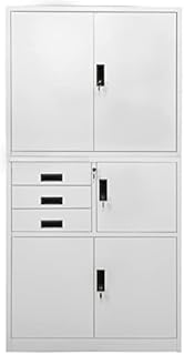 Festnight Lockable Office Cupboard File Cabinet Organiser Cupboard Locking Office Storage Cabinet Steel Filing Cabinet for Home Office Office Cabinet Light Grey 90x40x180 cm Steel