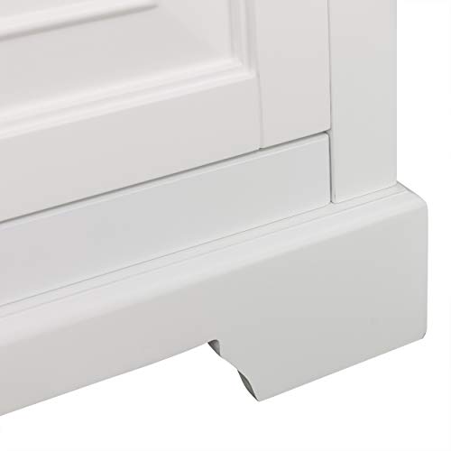 Teamson Home St. James Freestanding Adjustable Shelves 2 Drawers 5 Spaces and 2 Doors Wooden Linen Tower Storage Cabinet, White - Image 15