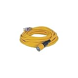 DEWALT 100 Foot Extension CordLighted Click-to-Lock 10/3 SJTW -Heavy Duty Outdoor, Waterproof, Weath