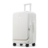 MaiRui Maleta de Viaje Unisex rígida y Resistente con 4 Ruedas giratorias, Equipaje con asa de Aluminio,Blanca,24in