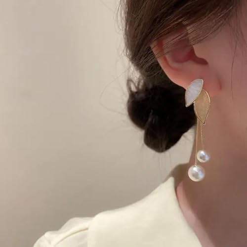 Image of Elegant Drop Pearlfect Earrings for Womens | Classic Pearl Dangle Jewelry