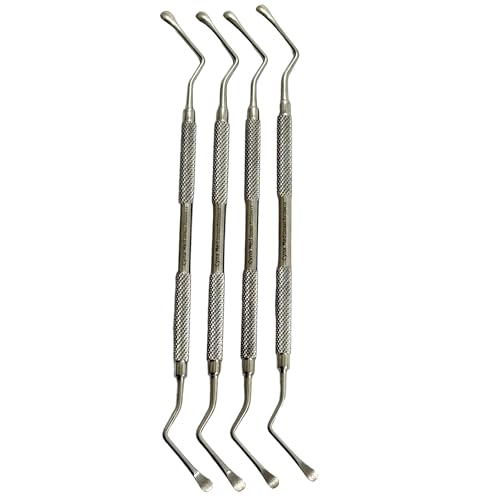 Lucas Curette Dental Bone Curettes Granulation Removal Tissue Oral Care Double Ended, Knurled - 4PCS Set | German Stainless Steel