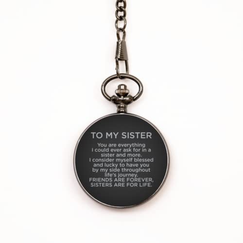 Mother's Day Unique Gifts for Sister, Thoughtful Gifts from Sister, Special Sister Pocket Watch, Engraved Timepiece for Birthdays