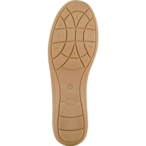 Image of KOZI Women Comfort Casual Wedge Shoe Slip-On Loafer ML Collection Round Toe Penny Loafer Removable Insole Black Champagne