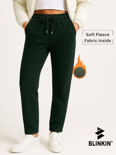 Image of BLINKIN Women's Fleece Track Pants | Warm Winter Joggers with Pockets | Soft Cosy Sweatpants & Gym Pants for Women (248)