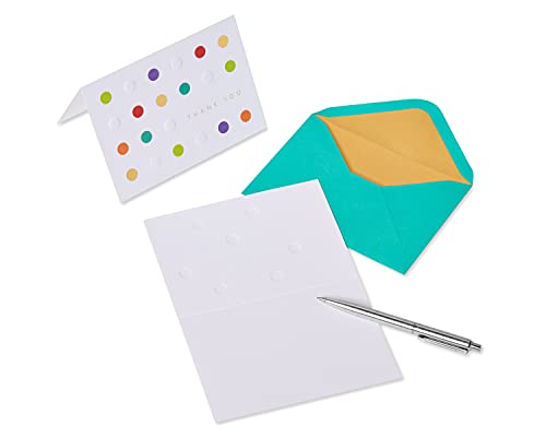 Image of Papyrus Blank Thank You Cards with Envelopes, Bold Dots (12-Count)
