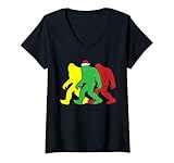 Photo Gallery donna bigfoot babbo natale pigiama divertente sasquatch x-mas maglietta con collo a v Photo Gallery donna bigfoot babbo natale pigiama divertente sasquatch x-mas maglietta con collo a v