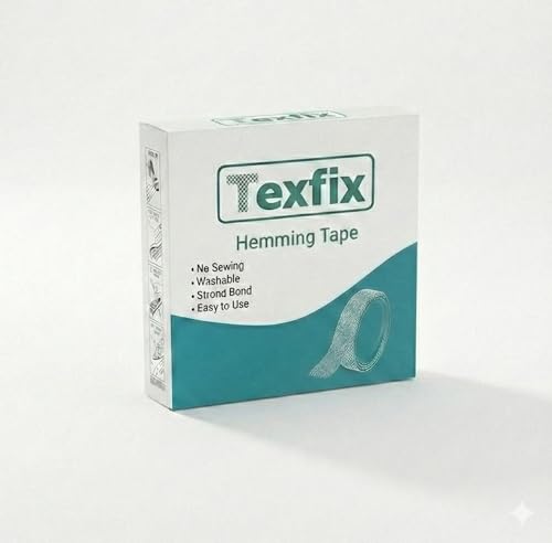 Texfix Tela 50 m / 20 m / 10m - 2 cm, Ütü Bandı, Amerikan Tela, Şerit Tela,Paça Bandı, Oeko-Tex Belgeli (10 m - 2 cm)