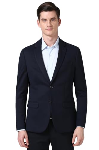 Image of Peter England Textured Knit Single-Breasted Blazers