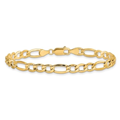 IceCarats 14K Solid Yellow Gold 5.75mm Figaro Link Chain Bracelet