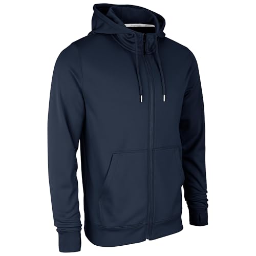 CHAMPRO Lineup Fleece Zip Up Hoodie, Men's Small, Navy