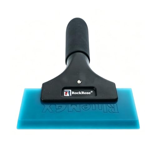Image of RockRose Elite 8 inch Cast Aluminum Squeegee - Sturdy Long-Handle Anti-Slip Grip Precision Blade Change with Allen Wrench Professional Window Tint Application Tool