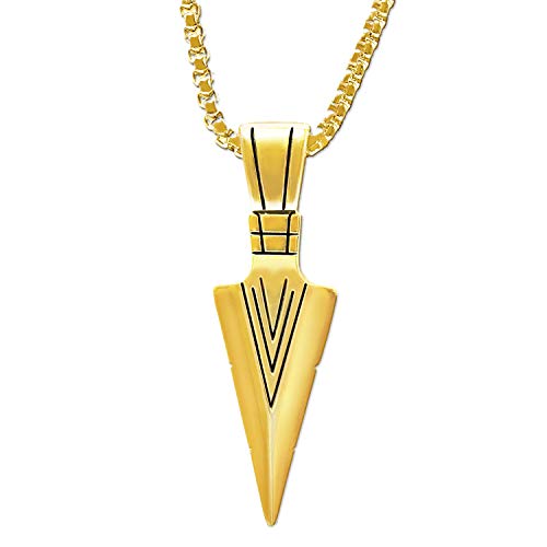 Image of Necklace for Men Stainless Steel Necklace for Women Triangle Necklace Arrowhead Pendant Necklace Charm Pendant with Chain Link Classic Fashion Jewelry for Boys Teens and Girls Unisex