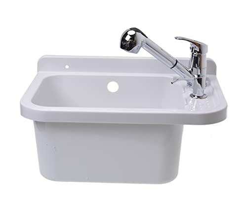 Aqbau Ausgussbecken Set Weiß 50cm