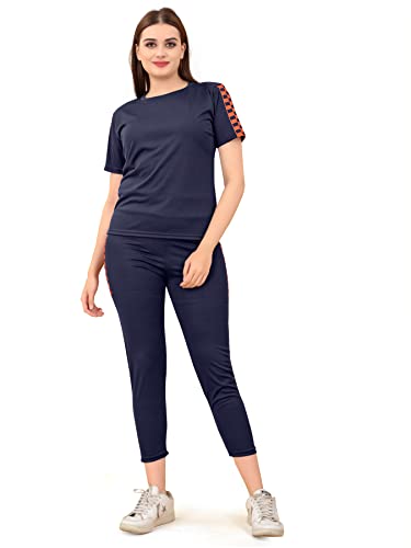 Image of DTR FASHION Lycra Blended Checkered Printed Tracksuit Co-ord Sets for Women TS HALF CHECKS NEW