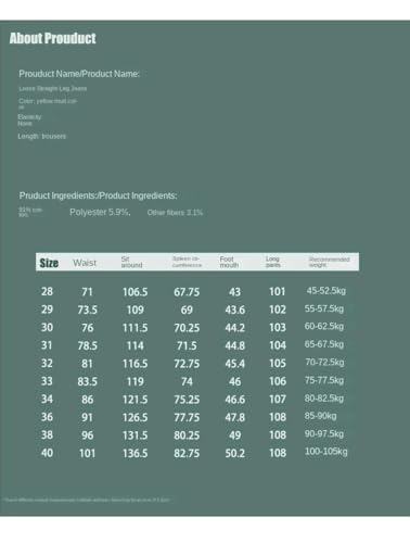 Jeans Pants Trousers Denim Retro Vintage Style Straight Tube Yellow Mud Street Cool and Versatile Casual for Men 5