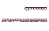 Ferrovia - Materiale rotabile Rivarossi HR4417 Euro-Express, carrozze cuccette da 3 unità (Bcm243 + Bcm246 + Bvcmz), livrea viola, ep. V-VI Materiale rotabile - Carrozze