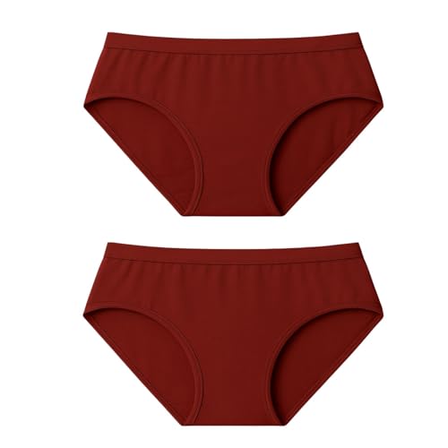 Image of Women's Soft Cotton Mid-Rise Bikini Briefs | Pack of 2 | Seamless Feel | Stretchable & Breathable Everyday Underwear | Comfortable Fit