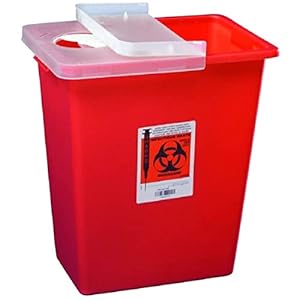 Kendall/Covidien Model#8980 Multipurpose Sharps Container w/Hinged Lid, 8 Gallon – Case