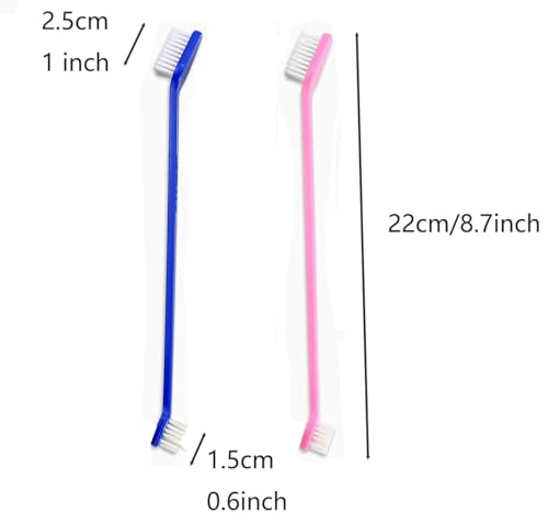 Image of YYaaloa 10pcs Double-Headed Toothbrush Dog Toothbrush Kit Set with Long Handle Soft Grooming for Cat Puppy Kitten Teeth Cleaning Dental Oral Cleaning (10 Colors, 10pcs)