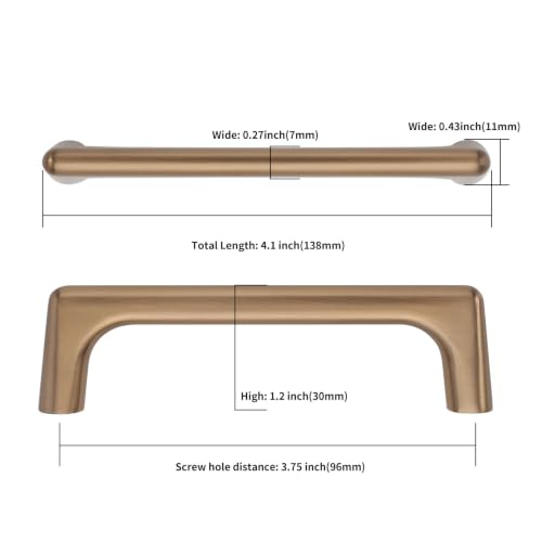 Image of Asidrama 6 Pack 3.75 Inch(96mm) Champagne Bronze Cabinet Pulls Cabinet Handles Cupboard Handles Kitchen Cabinet Hardware for Cupboard Drawer Pulls