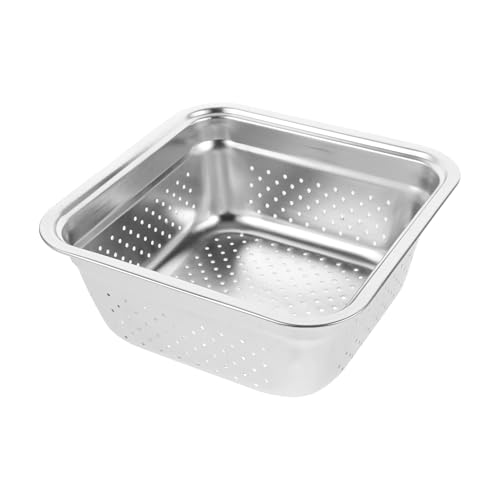 LALAFINA ステンレス製グリラー丸型バスケット 大容量多機能グリルトレイ 野菜調理対応 コンロ用水切りラック