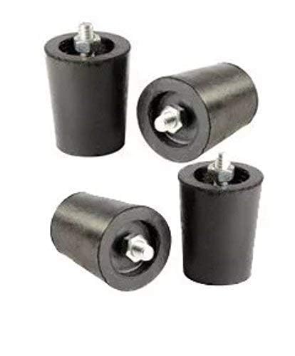 Rubber L.P.G Gas Stove Legs with Inner Stainless Steel Nut - Bolt (Black) - Set of 4 Pieces
