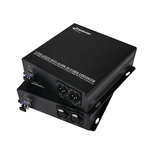 4 Channel 1 Way 24-bit XLR Line-Level Audio to Fiber Converter Over 20 Km SMF or 500 Meters MMF with SFP Module, Plug & Play (BY-XLR-349-24B (2 Ch 24Bit Line Balanced XLR Audio to Fiber))