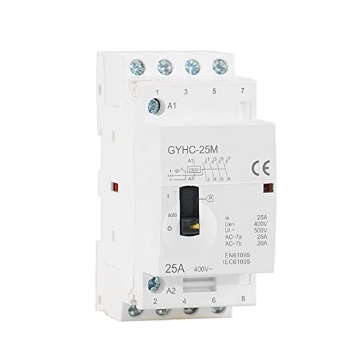 Contacteur manuel 4P 25A 2NO2NC 220V rail rail ménage AC 50/60HZ