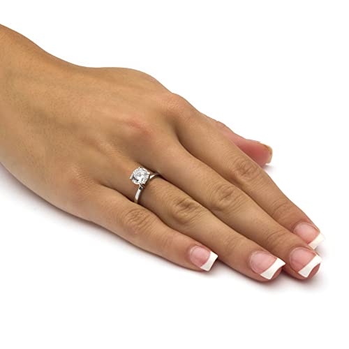 Palm Beach Jewelry Sterling Silver Round Cubic Zirconia Solitaire Engagement Ring3