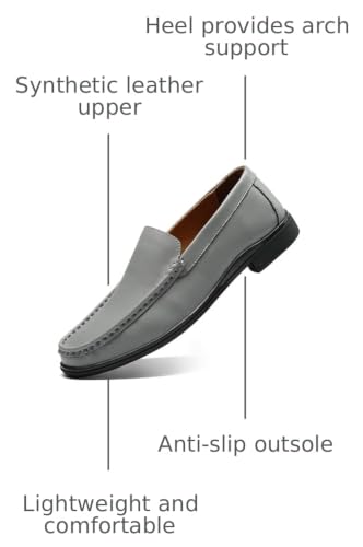 Image of Men's Loafers Casual Leather Slip-On Oxfords Driving Shoes Dress Soft Comfortable & Light-Weight Black