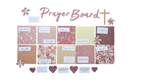 Prayer Board Kit for Women-Dusty Floral with Pins and Bible Verse Quotes-Christian Gift for Women-Easter Gift