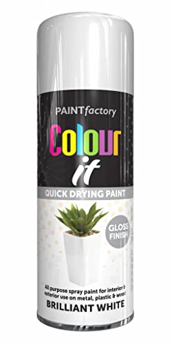 Z&A Brilliant White Gloss Spray 400ml - All Purpose Interior Exterior Paint - Renovate Metal Wood Plastic - Quick Drying Smooth Touch - Excellent Coverage Durable Look - Hard Wearing Aerosol Cans (1)