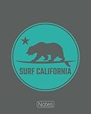  Surf California: 8X10\" (100 Page) Wide Ruled Notebook Journal