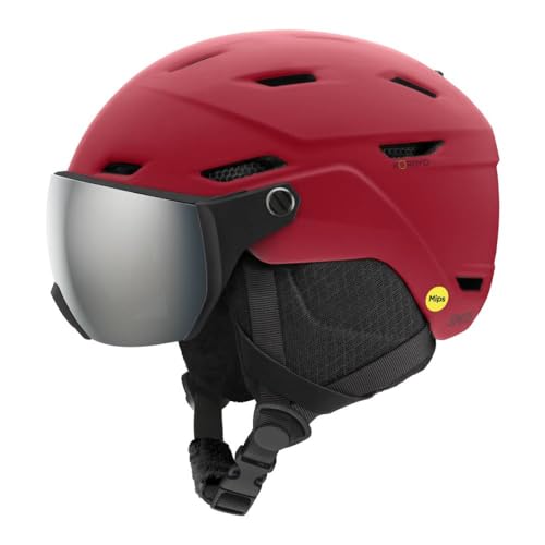 SMITH Youth Unisex Survey Jr. MIPS Snow Sport Helmet - Matte Crimson (Silver Mirror) | Youth Small-Youth Medium